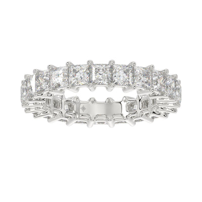 LADIES BAND 3 1/4CT PRINCESS DIAMOND 14K WHITE GOLD