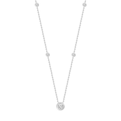 LADIES NECKLACE 1 5/8CT ROUND DIAMOND 14K WHITE GOLD
