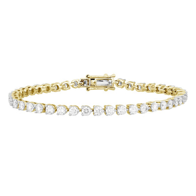 LADIES BRACELET 5CT ROUND DIAMOND 14K YELLOW GOLD