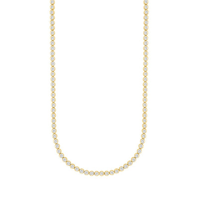 MENS NECKLACE 7CT ROUND DIAMOND 14K YELLOW GOLD 