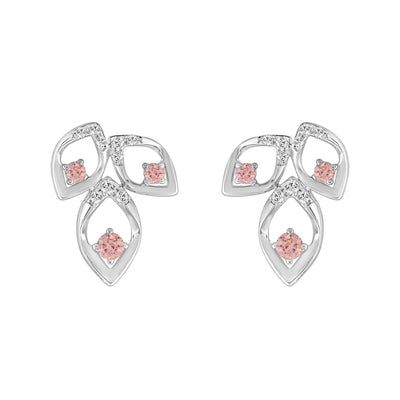 LADIES EARRINGS 1/2CT ROUND DIAMOND 14K WHITE GOLD (CENTER STONE ROUND DIAMOND 1/3CT )