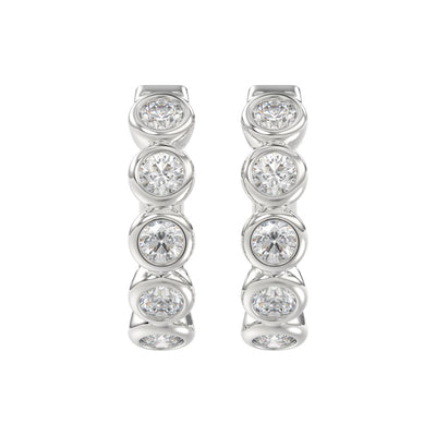 14K WHITE GOLD 1.00CT ROUND DIAMOND LADIES EARRINGS