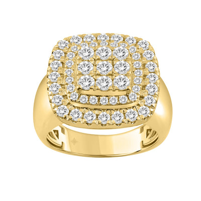 10K YELLOW GOLD 2 1/4CT ROUND DIAMOND MEN'S RING