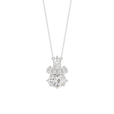 14K WHITE GOLD 1 1/2CT MARQUISE/PEAR/OVAL DIAMOND LADIIES PENDANT WITH CHAIN