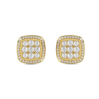 10K YELLOW GOLD 3/4CT ROUND DIAMOND LADIES EARRINGS