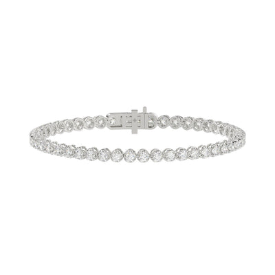 10K WHITE GOLD 5.00CT ROUND DIAMOND LADIES BRACELET
