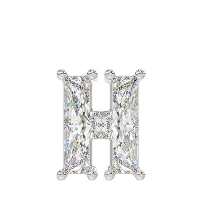 10K WHITE GOLD 1 1/3CT FANCY CUT ALPHABET DIAMOND LADIES PENDANT WITH CHAIN