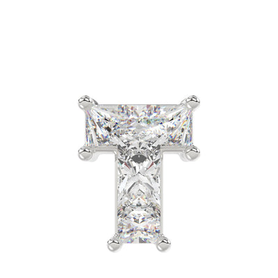 10K WHITE GOLD 1.00CT FANCY CUT ALPHABET DIAMOND LADIES PENDANT WITH CHAIN