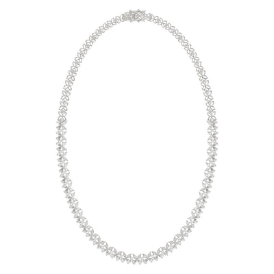 LADIES NECKLACE 19 1/2CT ROUND/PEAR/MARQUISE DIAMOND 14K WHITE GOLD