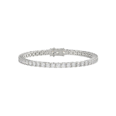 LADIES BRACELET 5CT ROUND DIAMOND 14K WHITE GOLD