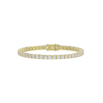 LADIES BRACELET 5CT ROUND DIAMOND 14K YELLOW GOLD