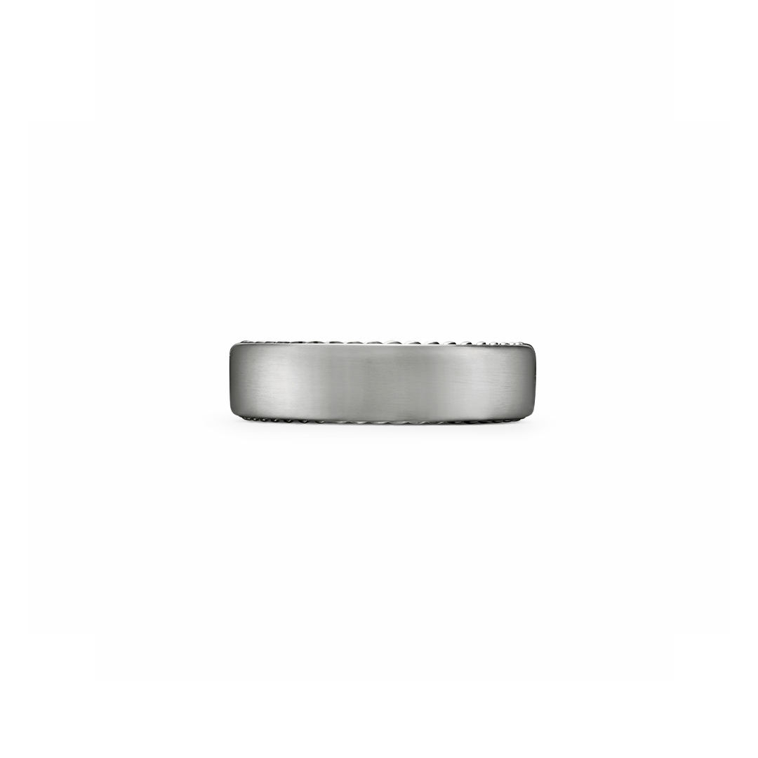 6mm Grey Titanium Ridge Band Ring
