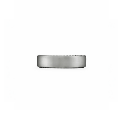 6mm Grey Titanium Ridge Band Ring