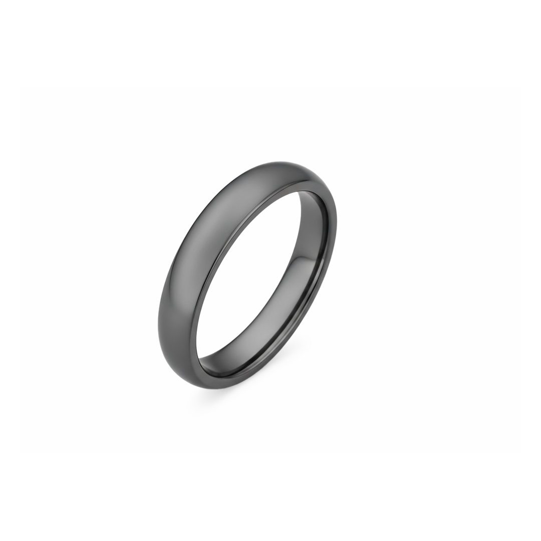 4mm Classic Grey Titanium Band Ring