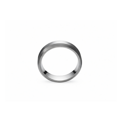 6mm Grey Titanium Beveled Band Ring