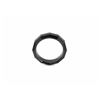 6mm Faceted Black Titanium Band
