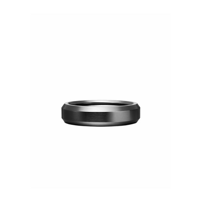 6mm Black Titanium Beveled Band Ring