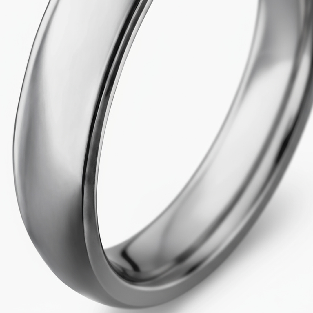 4mm Classic Grey Titanium Band Ring