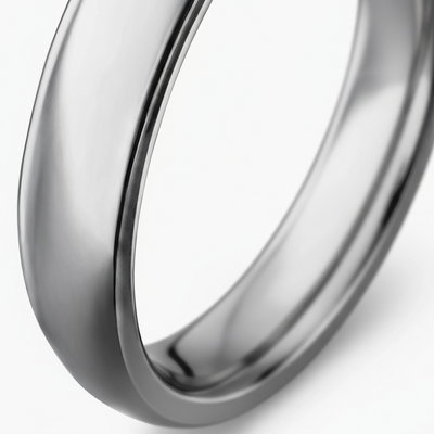 4mm Classic Grey Titanium Band Ring
