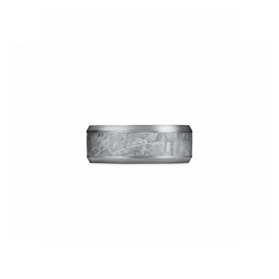 8.5mm Meteorite Beveled Band Ring